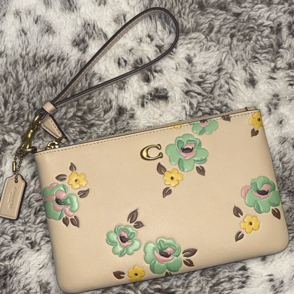Coach floral wristlet